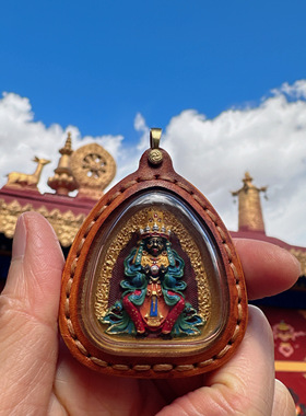 【藏玺物与悟/缘】牛皮壳古法彩绘扎基拉姆擦擦吊坠 赠挂绳西藏发