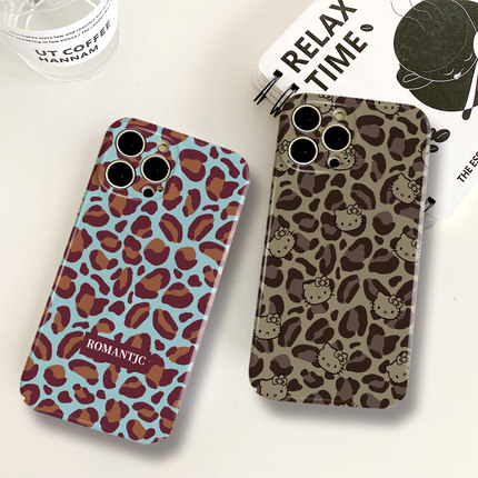 hellokitty适用于菲林OPPOFindX8S豹纹X7Ultra新款Reno14pro创意7se/K13turbo/12S/11X真我GT6硬壳plus手机壳