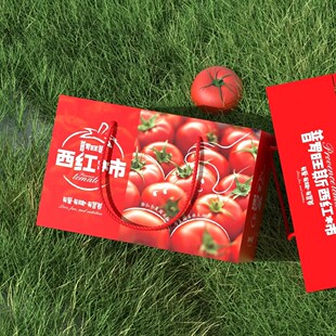 西红柿礼盒包装盒五斤装手提纸箱普罗旺斯番茄圣女果礼品盒空盒