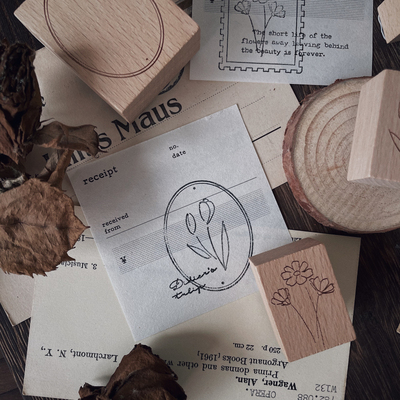 diy灵感告急复古花朵木质印章