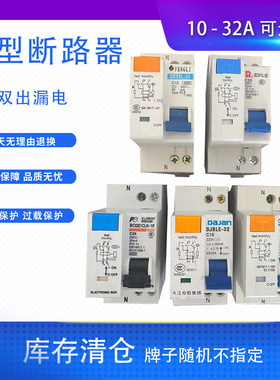 漏电保护器双线开关 DPN家用断路器带漏电双进双出1p+n 10/16/32A