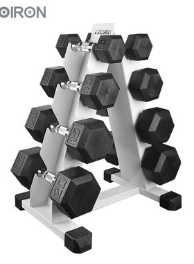 PROIRON环保六角包胶哑铃100磅男士固定哑铃套装家用健身器材体育