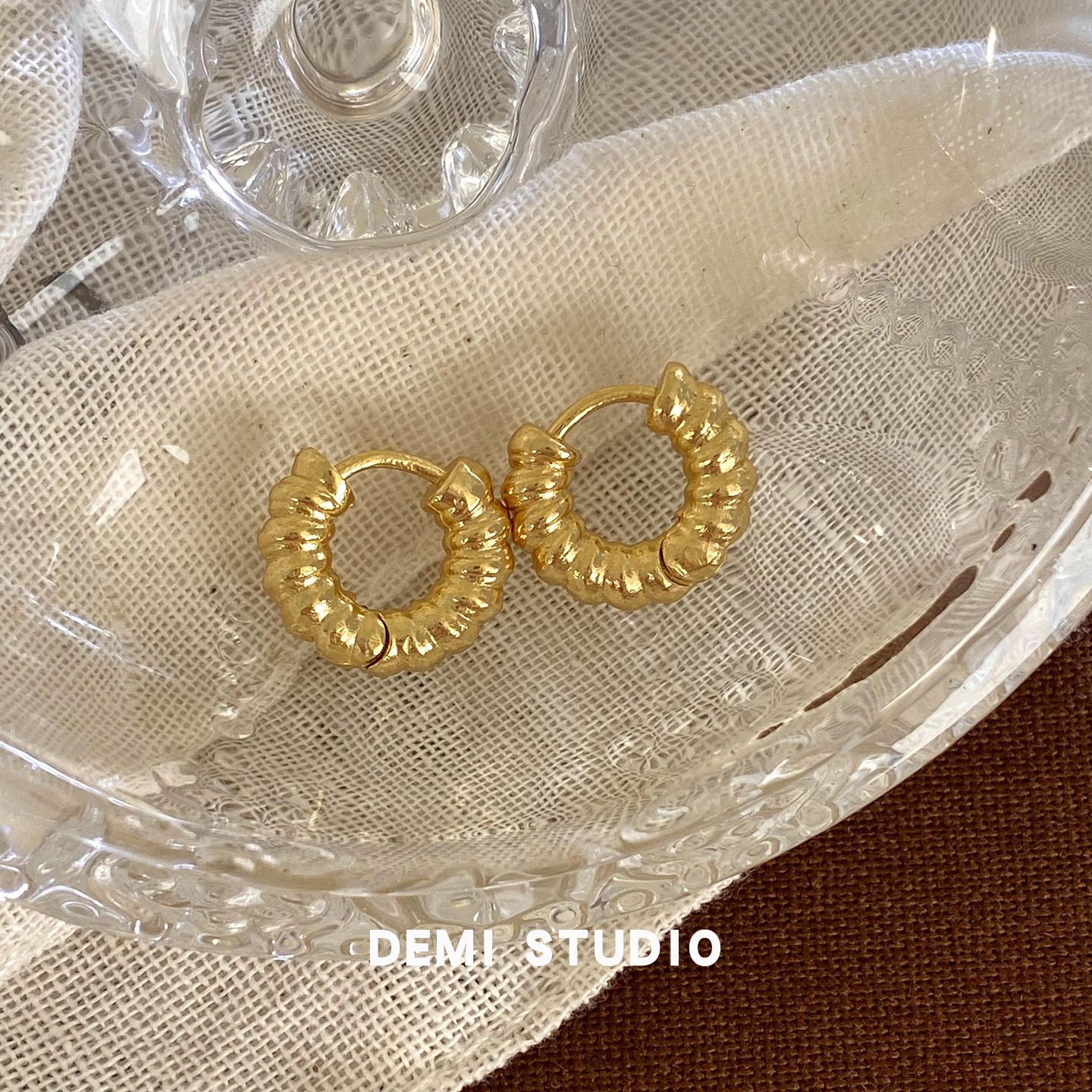 新品88折】法式复古耳扣麻花耳环女高级感ins风耳饰圆圈耳钉耳圈