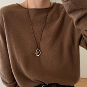 大米饰品极简风复古不规则水滴虎眼石吊坠项链咖色皮绳百搭毛衣链
