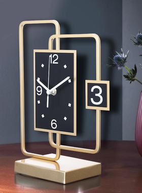 座钟客厅家用时尚酒柜现代简约坐钟时钟摆件个性创意大气台式钟表