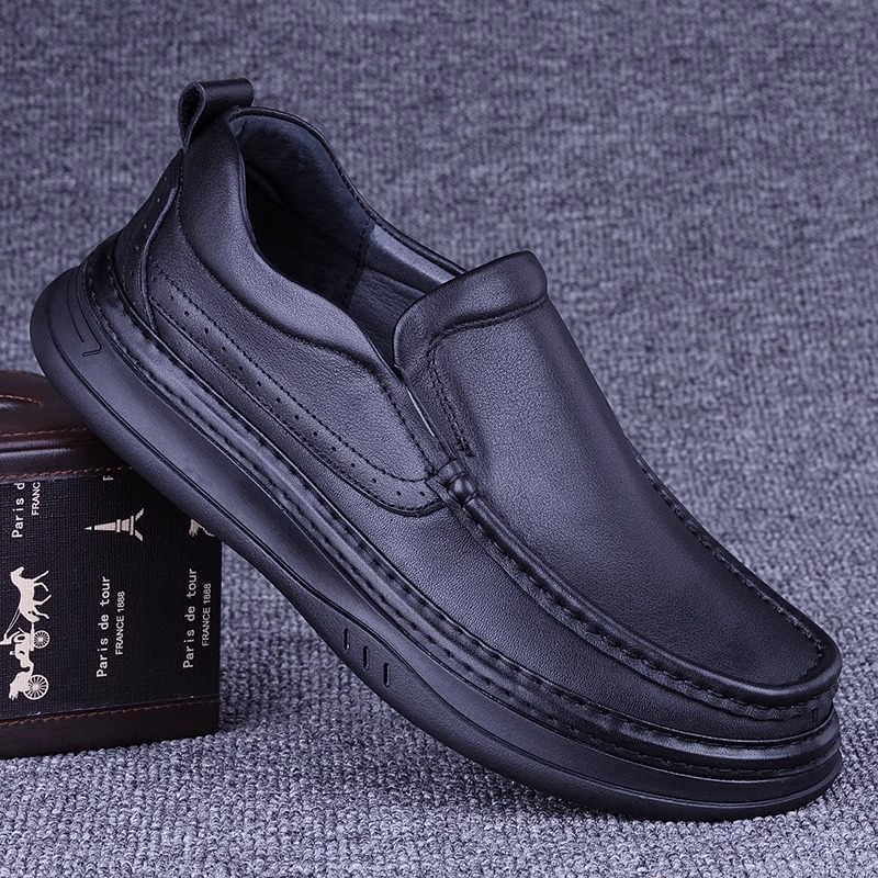 外贸皮男士皮鞋头层牛皮休闲鞋实