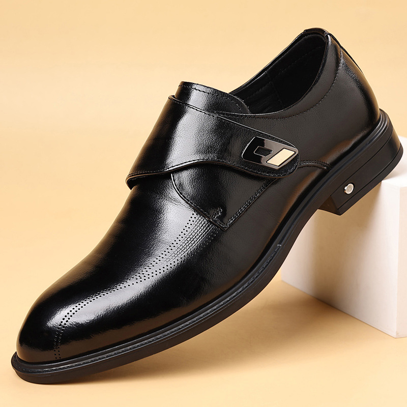头层牛皮新款男士商务皮鞋一脚蹬