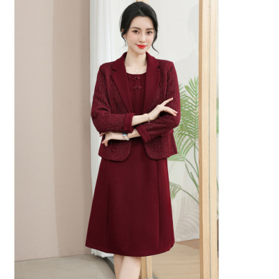 中老年秋装两件套套裙女长裙新款妈妈连衣裙春季新品衣服40-60岁