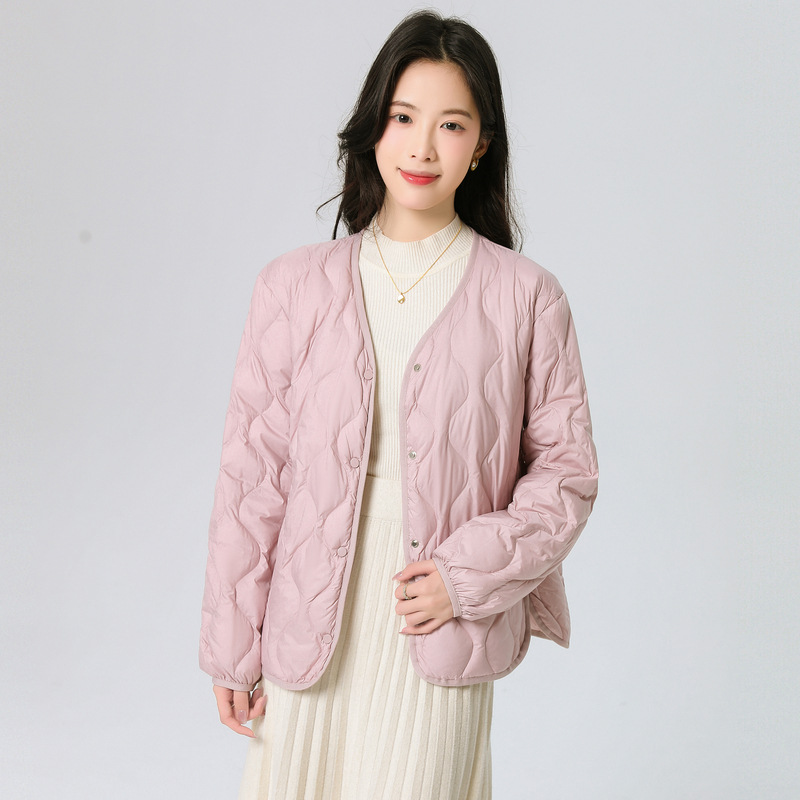 宽松羽绒服女轻薄短款2025冬季新款轻便外穿内胆保暖小格子外套