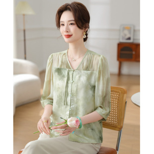 妈妈夏装 中年女减龄夏装 七分袖 短袖 中年女士洋气时尚 2025新款
