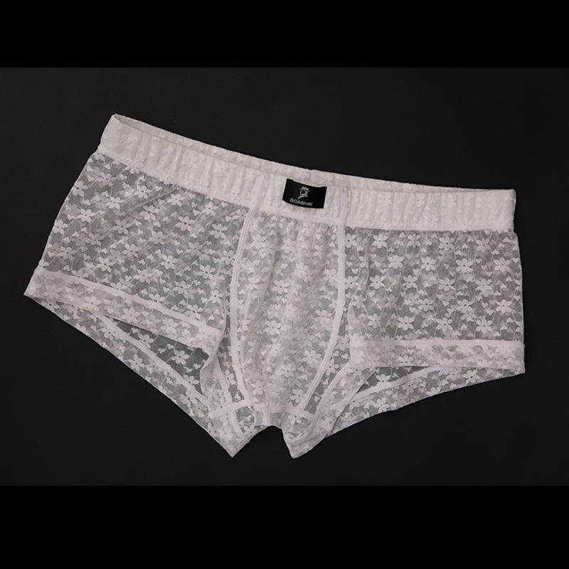 印花亲肤塑身透明低腰平角内裤