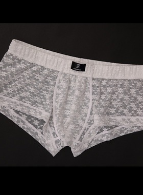 DOMINIK品牌印花亲肤塑身舒适透明性感低腰男平角内裤 4196