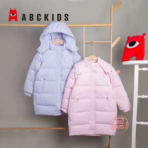abckids童装女童羽绒服加厚保暖外套2023冬大童御寒防风鸭绒袄子