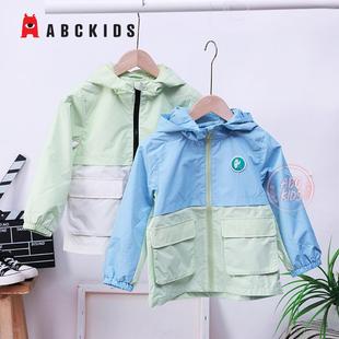 abckids童装男童外套小童时尚冲锋衣2025春季新款儿童薄款户外服