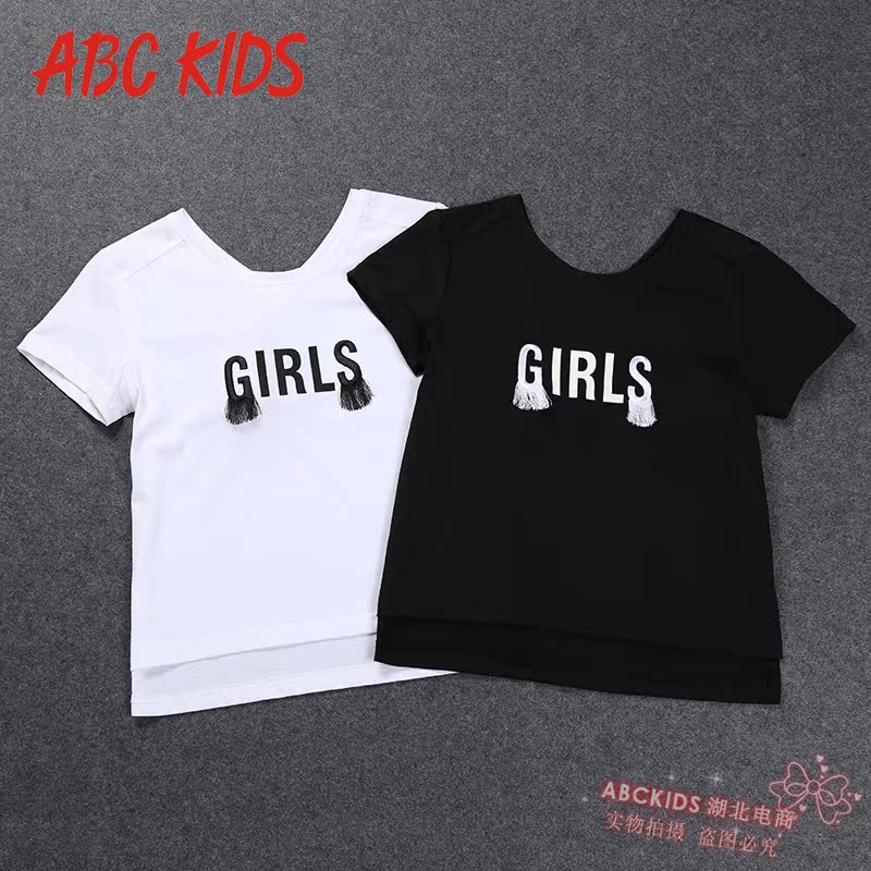 abckidsŮͯװÕýÆ·2018ÏÄ¿îÅ®º¢Ñ§ÉúСÖÐͯº«°æins·çʱÉжÌÐäTÐô