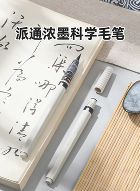 日本Pentel派通浓墨科学毛笔耐水性耐光性黑色墨胆中楷书法练字XFP6L水性颜料墨水可换墨囊