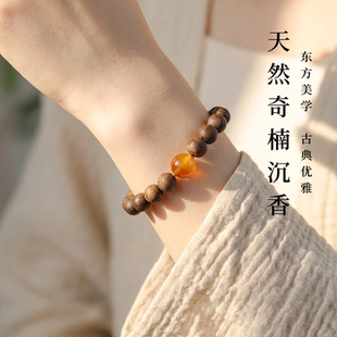 天然沉香蜜蜡手串叠戴手链绿松石和田玉南红朱砂玛瑙猛犸青金石