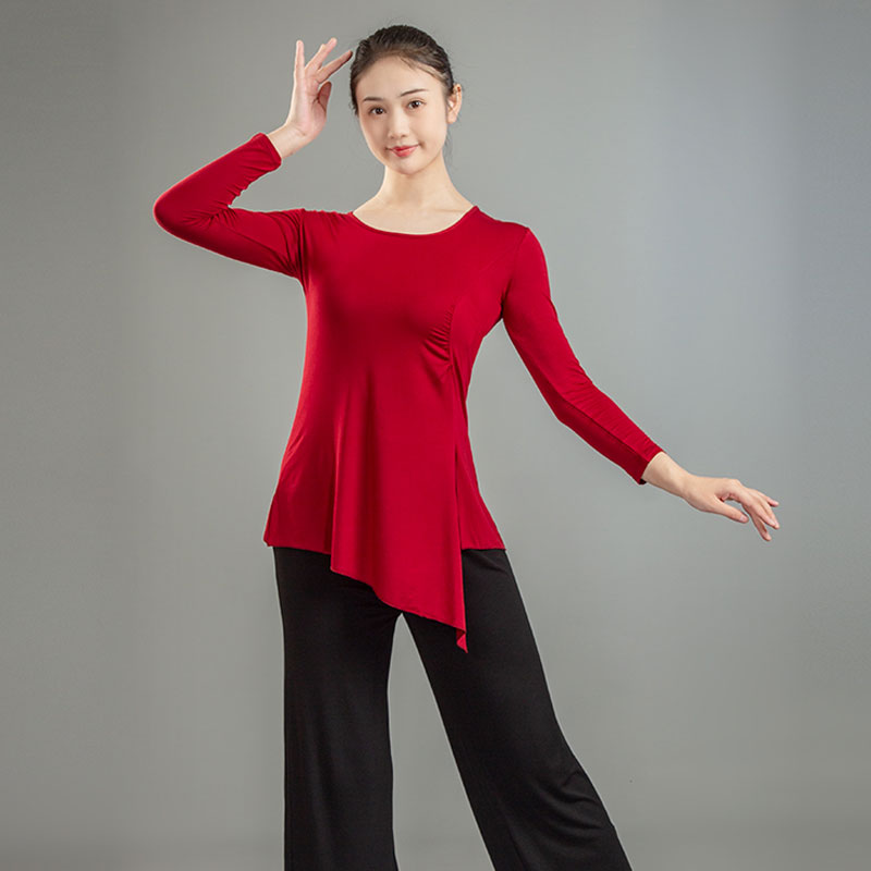 大码练功舞蹈服新款莫代尔女上衣