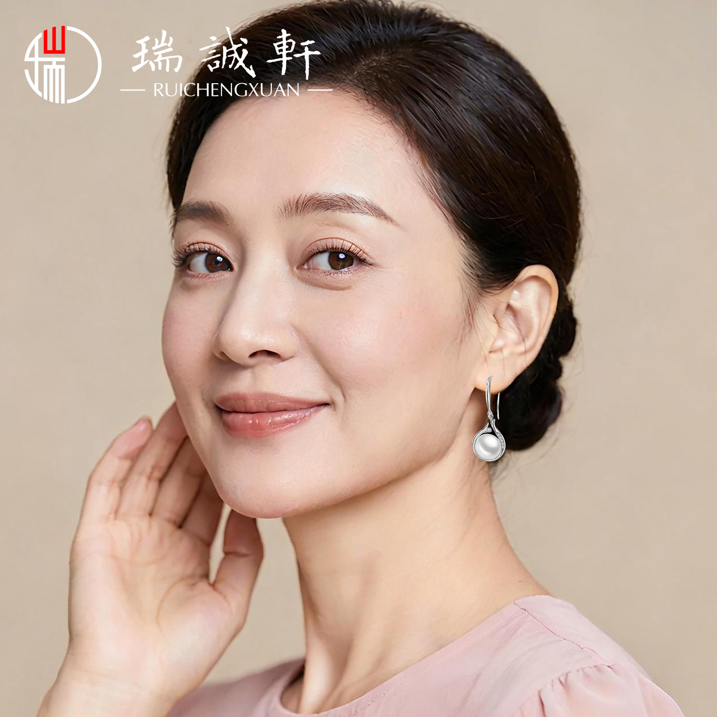 珍珠耳环送妈妈气质大气银耳坠适合妈妈戴的耳饰中年妈妈生日礼物