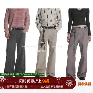 做旧四级裤 Unvesno 休闲通勤水洗斜纹J01直筒裤 ROW同源