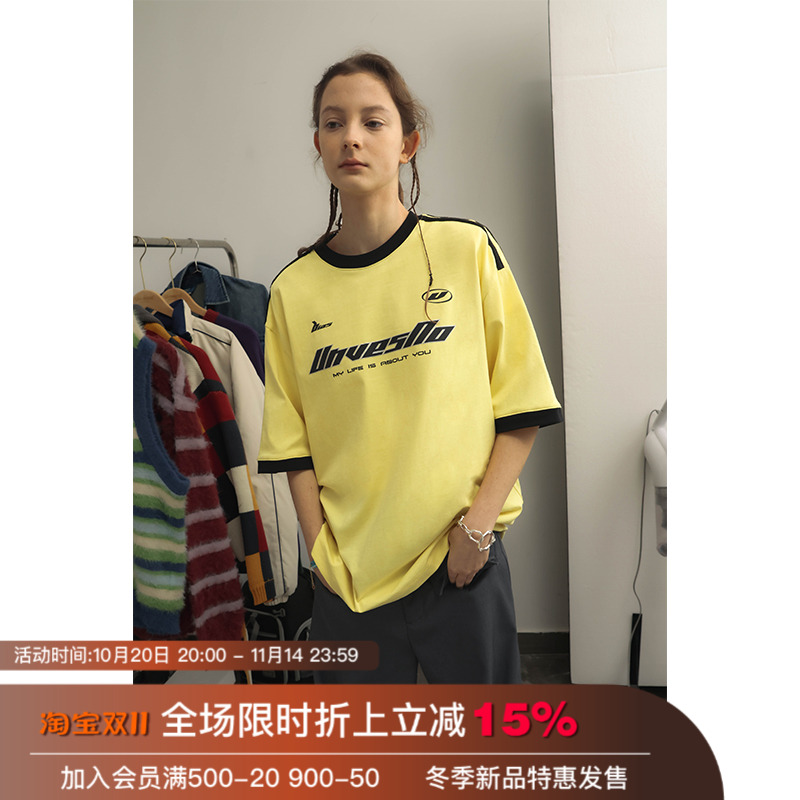 Blockcore复古运动风印花短袖