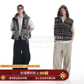 Unvesno 荒野都市Vintage中古民族风摇粒连帽马甲