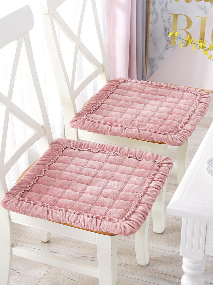 秋冬季毛绒餐椅垫家用椅子垫学生宿舍电脑椅办公室方形凳子坐垫子