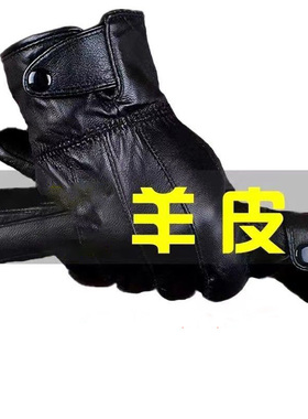男士真皮手套绵羊皮冬季保暖加绒加厚冬天防风防水开车骑行摩托车