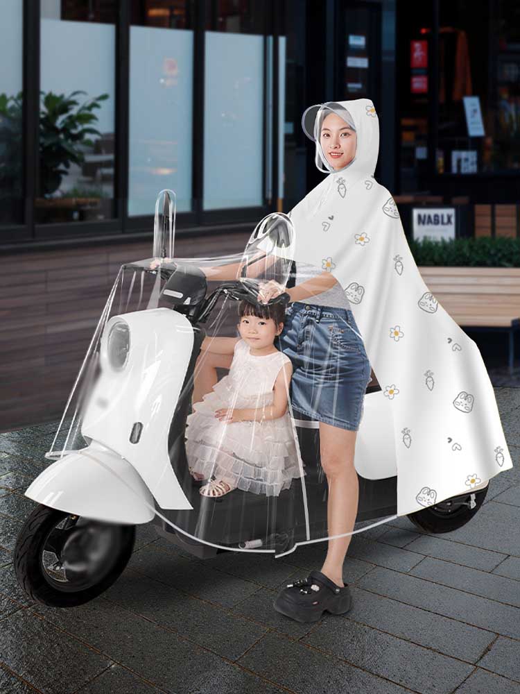 雨衣电动车母子亲子双人款全身防暴雨女摩托电瓶车专用透明雨披