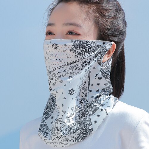 防晒面罩护颈围脖套运动挂耳面纱