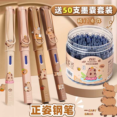 卡皮巴拉钢笔热敏可擦钢笔小学生