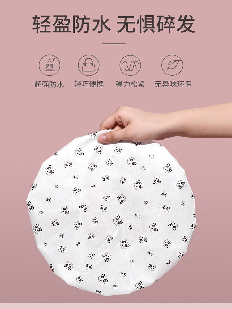 印花蕾丝可爱浴帽女防水洗澡专用家用淋浴沐浴帽洗头帽发套头套帽