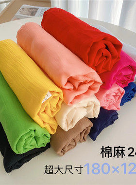 围巾冬季韩版百搭纯色超大春秋季防晒棉麻文艺女式披肩丝巾女