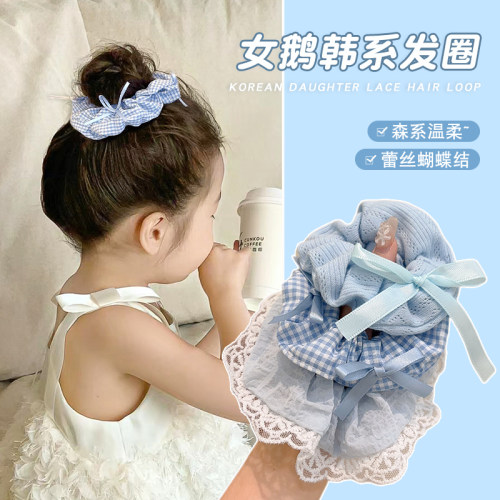 韩系儿童蝴蝶结发圈皮筋高弹力