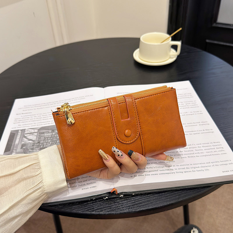 大容量多功能软皮手拿钱包女长款