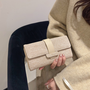高级感小清新女士钱包女长款搭扣手拿包大容量多卡位可放手机手包