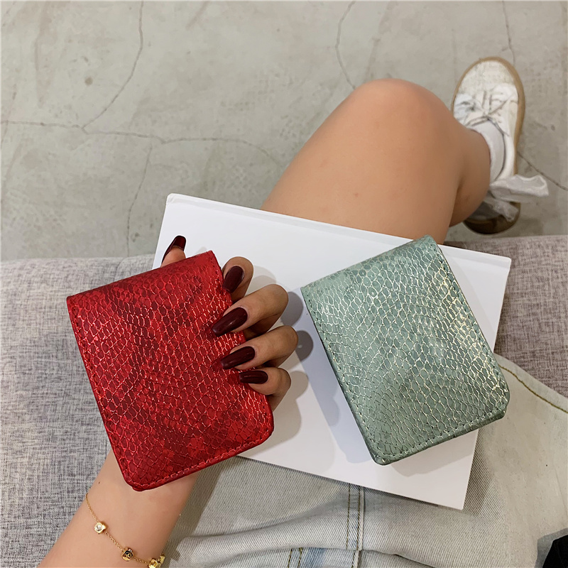 ins风小众手拿补妆带镜子口红包