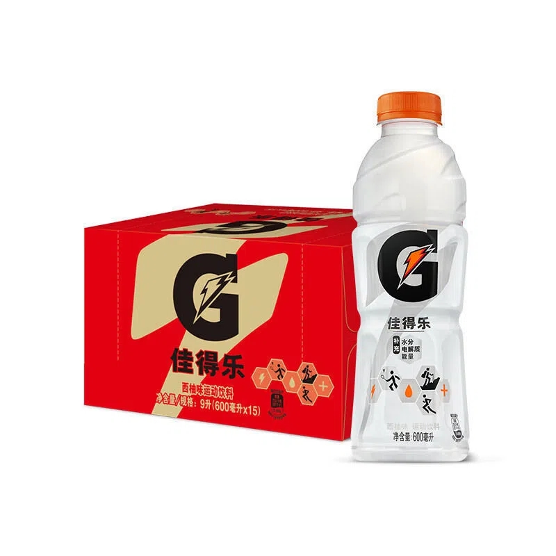 百事可乐佳得乐西柚味蓝莓柠檬橙味青柠红柚运动饮料600ml*15瓶