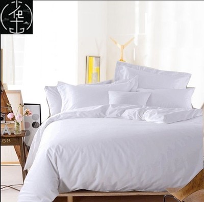 Hotel solid color quilt cover white bedding single piece