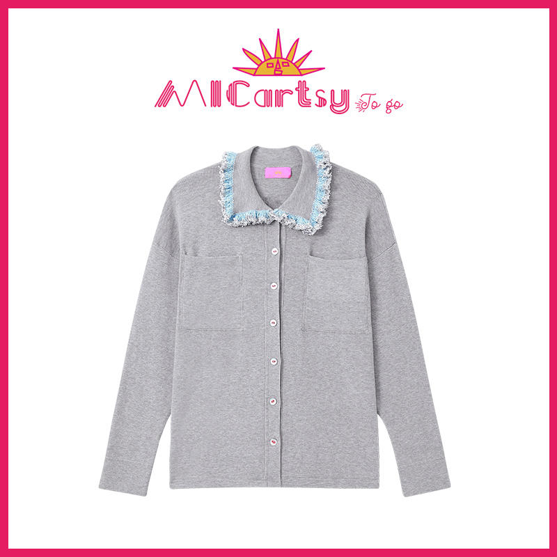 MICartsy单排扣开衫钉珠上衣