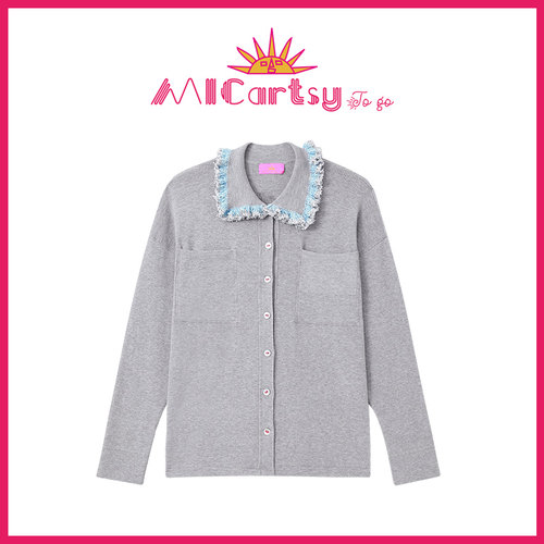 MICartsy单排扣开衫钉珠上衣