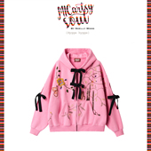MICartsy王紫珊早春新款 SOUL系列手工钉珠刺绣连帽卫衣