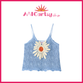 MICartsy王紫珊配饰车to go系列新款 镂空手钩雏菊针织吊带背心
