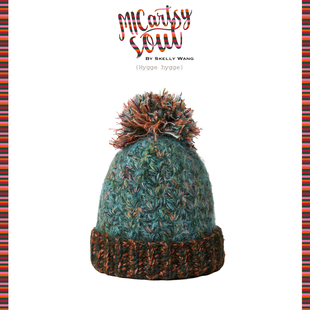 王紫珊25秋冬新款SOUL系列花色手工钩编毛线帽