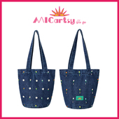 MICartsy王紫珊配饰车to go系列新款 手工钉珠牛仔斜挎单肩包包