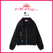 MICartsy王紫珊配饰车to go系列新款 手勾黑白色针织外套女百搭