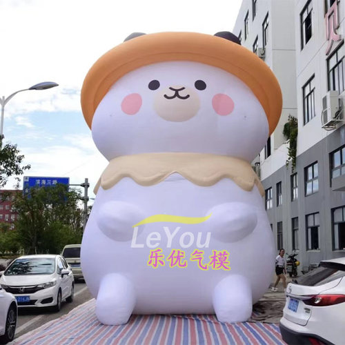 卡通戴帽可爱小熊气模商场