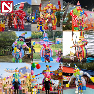 充气行走小丑气模人偶卡通巨型服装 定制跳舞商场巡游酒吧演出表演