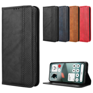 适用于Nothing Phone 3A Lite磁扣复古纹皮套手机壳插卡防摔保护套翻盖式商务男女外壳素皮