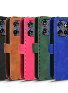 适用于MOTO ThinkPhone25，Edge50 Neo，S50 5G肤感小牛纹皮套手机壳插卡防摔保护套翻盖式商务外壳